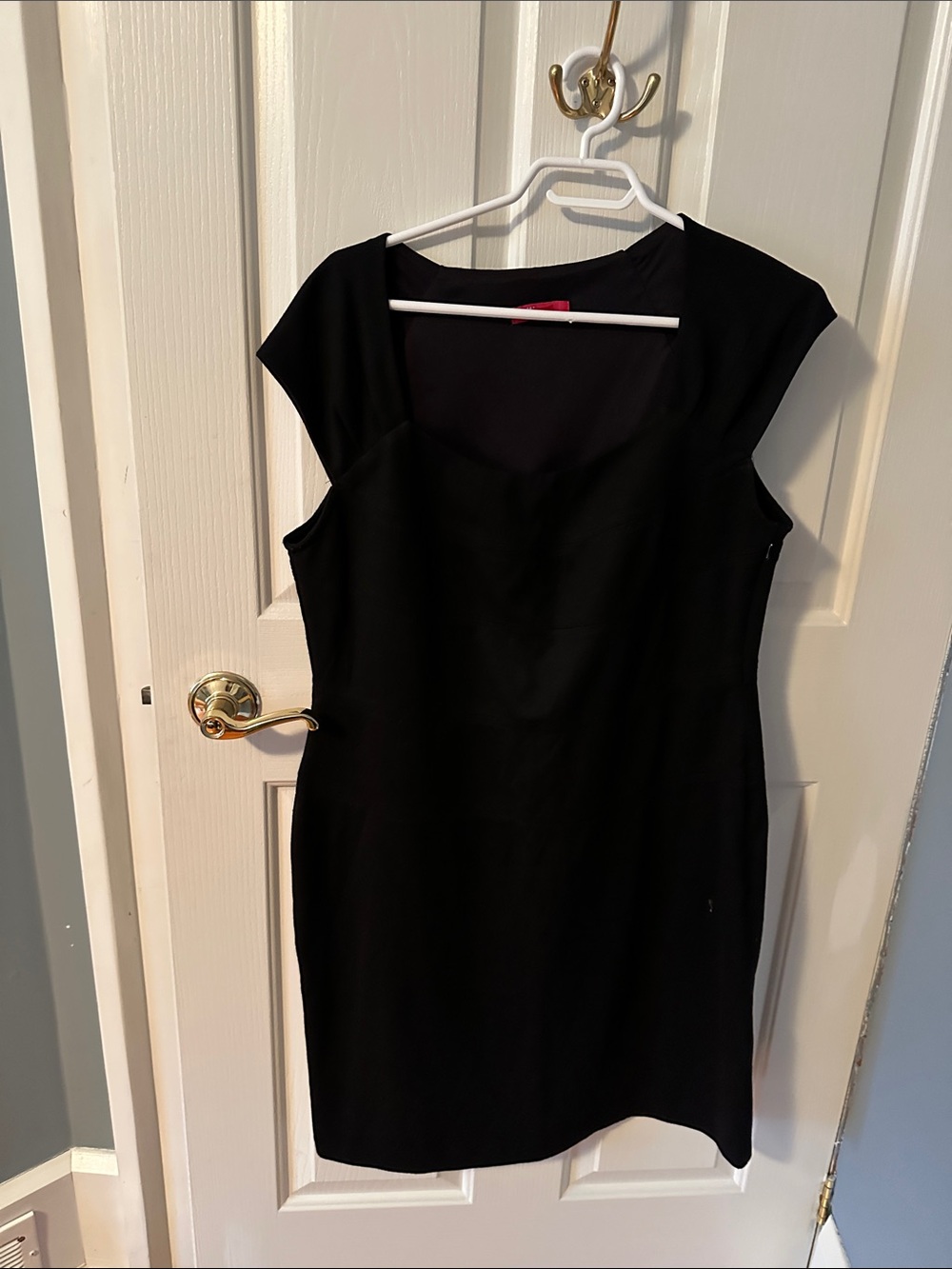 Monsoon Black Cap-Sleeve Midi Dress